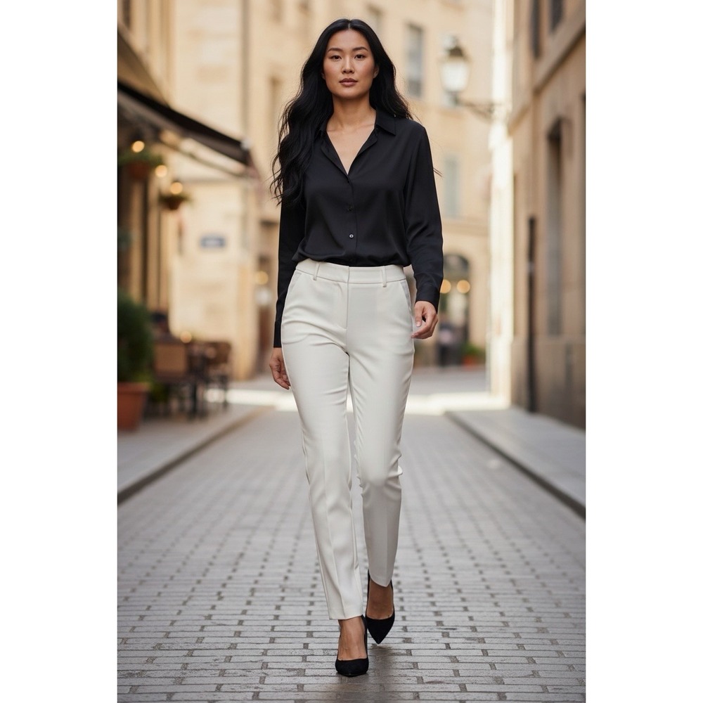 Alice + Olivia Size 4 Stacey Slim Trouser Career Capsule Minimalist NWOT